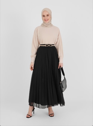 Black - Fully Lined - Skirt - Refka