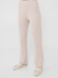 Snap Fastener Detailed Hooded Track Suit Set - Soft Pink