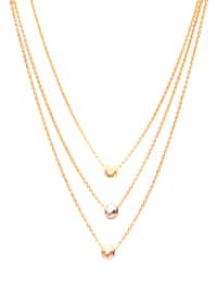 Three Row Balls Necklace - Gold Color - Western Accessories