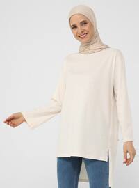Cotton Fabric Relax Fit Tunic - Coconut