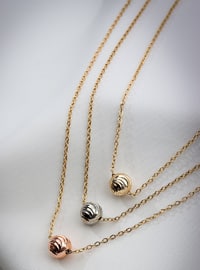 Three Row Balls Necklace - Gold Color - Western Accessories