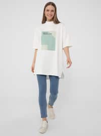 Printed - White - T-Shirt