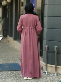 Dusty Rose - Round Collar - Unlined - Modest Dress