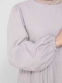 Lilac - Crew neck - Fully Lined - Modest Dress