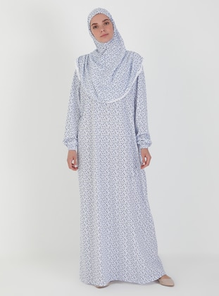 Blue - Multi - Unlined - Prayer Clothes - Hal-i Niyaz