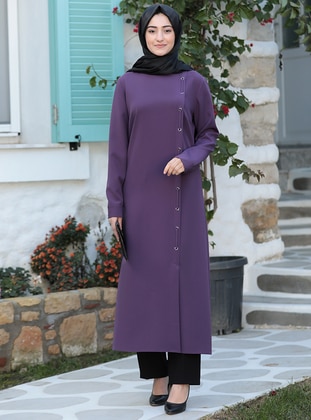 Rümeysa Two Piece Hijab Evening Dresses Lila