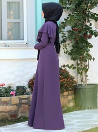 Drop Hijab Evening Dress Lila