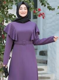 Drop Hijab Evening Dress Lila