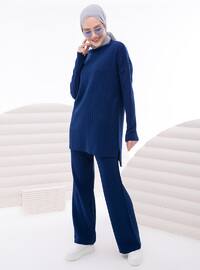 Navy Blue - Navy Blue - Unlined - Navy Blue - Unlined - Knit Suits