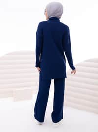 Navy Blue - Navy Blue - Unlined - Navy Blue - Unlined - Knit Suits