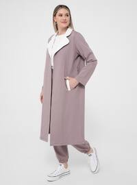 Lilac - Unlined - Shawl Collar - Plus Size Coat