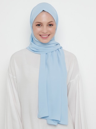 Ice Blue - Blue - Plain - Shawl - Balse Eşarp