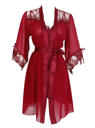 Satin Nightdress & Nightgown Co-Ord Burgundy