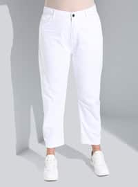 White - Ecru - Plus Size Pants