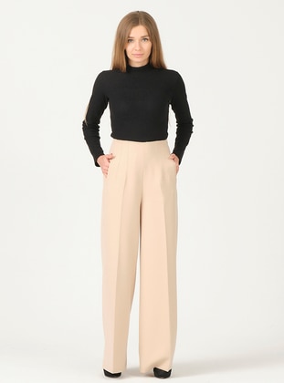 Wide Leg Pants With Pockets Stone