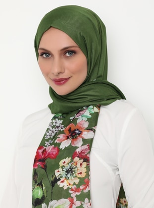 Green - Printed - Shawl - Renkli Butik Eşarp