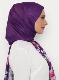 Purple - Printed - Shawl