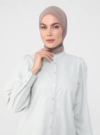 Gray - Point Collar - Blouses