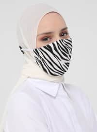  Zebra Print Mask - Black and White - Benin