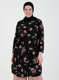 Floral Patterned Tunic Black