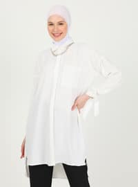 Long Tunic White With Tie Detail Back
