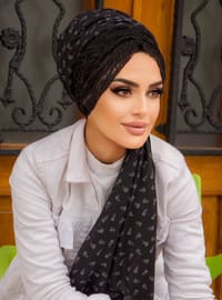 Lace Instant Practical Shawl Black Instant Scarf