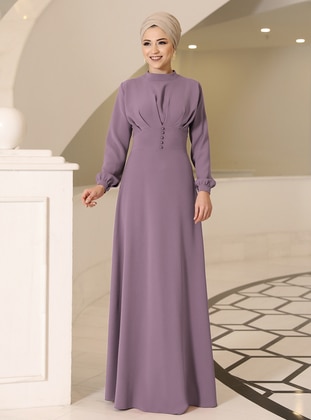 Lilac - Crew neck - Unlined - Modest Dress - DressLife