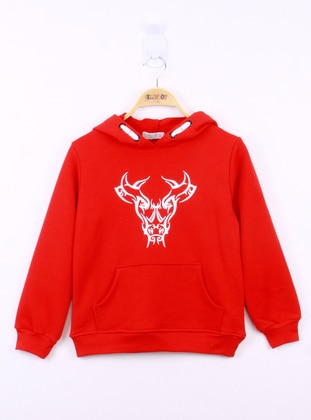 Red - Boys` Sweatshirt - Toontoy