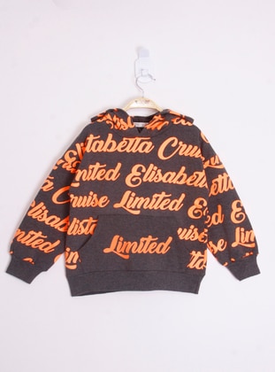 Kız Çocuk Limited Baskılı Sweatshirt - Antrasit - Toontoy