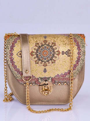 Gold - Satchel - Shoulder Bags - MOTTİF İSTANBUL