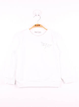 White - Girls` Sweatshirt - Toontoy