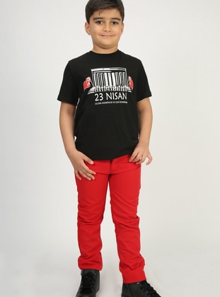 Unisex Kids April 23 Anıtkabir Printed T Shirt Black