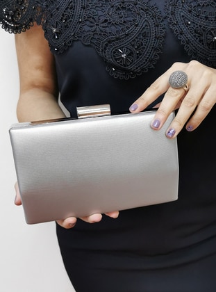 Silver tone - Clutch - Clutch Bags / Handbags - Nazart