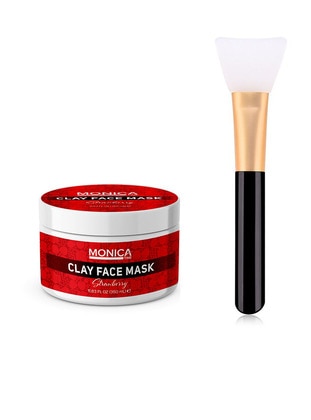 Strawberry Clay Mask 350 Ml + Silicone Mask Brush Set