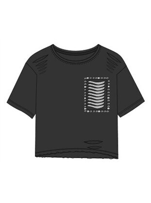 Black - Girls` T-Shirt - Silversun