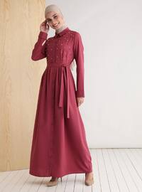 Dusty Rose - Point Collar - Modest Dress