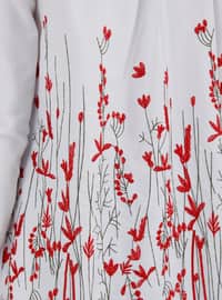 Back Embroidered Poplin Tunic Ecru Pomegranate Blossom
