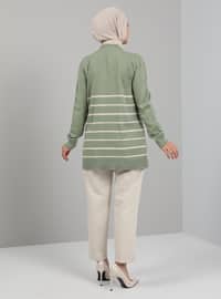 Green Almond - Stripe - Crew neck - Unlined - Knit Tunics