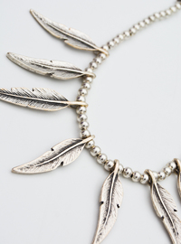 Collier Plumes Argenté