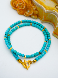 Collier en Pierre Turquoise - Bleu