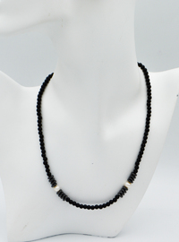 Hematite Pearl and Onyx Necklace Black