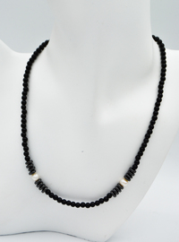 Hematite Pearl and Onyx Necklace Black