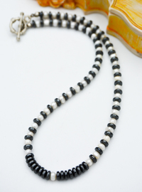 Pearl and Hematite Necklace Gray