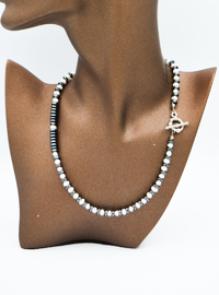 Pearl and Hematite Necklace Gray