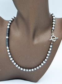 Pearl and Hematite Necklace Gray