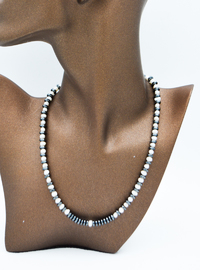 Pearl and Hematite Necklace Gray