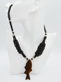 Wooden Fish Necklace - Black