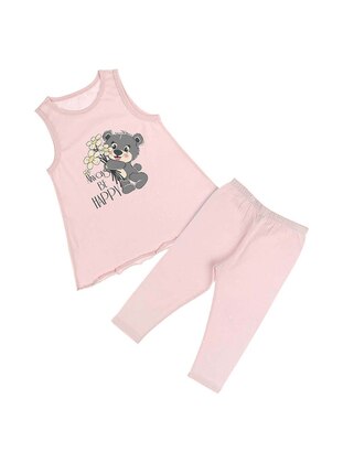 Multi - Crew neck - Unlined - Pink - Girls` Pyjamas - Donella