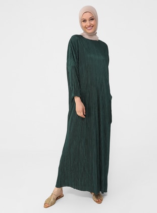 Emerald - Crew neck - Fully Lined - Modest Dress - Refka