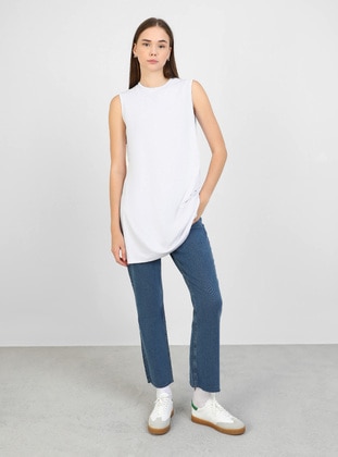 Viscose Sleeveless Tunic White